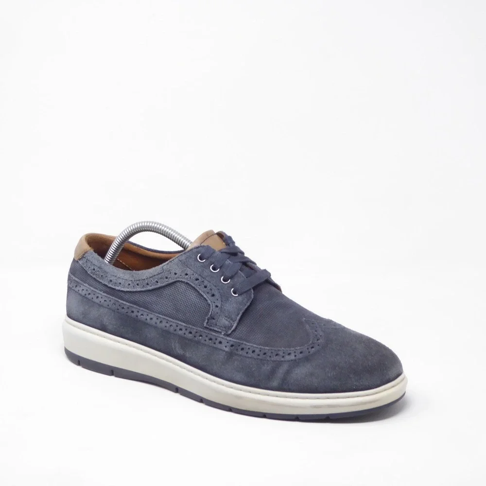 Johnston & Murphy Elliston Wingtip Suede Sneakers Blue 25-3097 Size 9 M